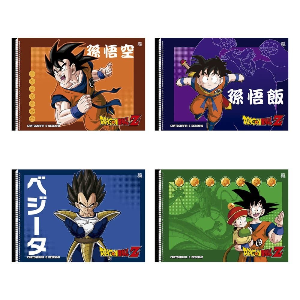 📚🐉 Caderno de Cartografia e Desenho Dragon Ball Z – Sortido - Animativa 🐉📚