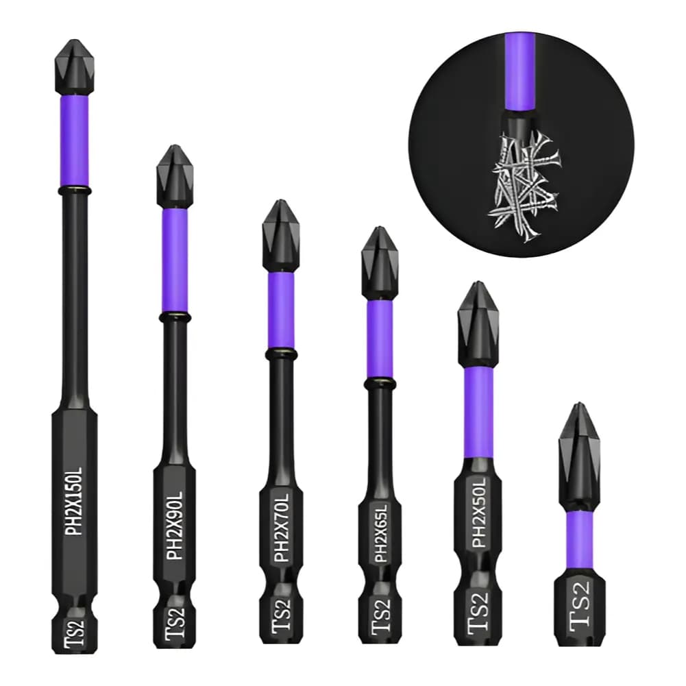 Kit 6 Pontas Bits Magnéticas Ponteira Ph2 Parafusadeira Super Desempenho Precisão