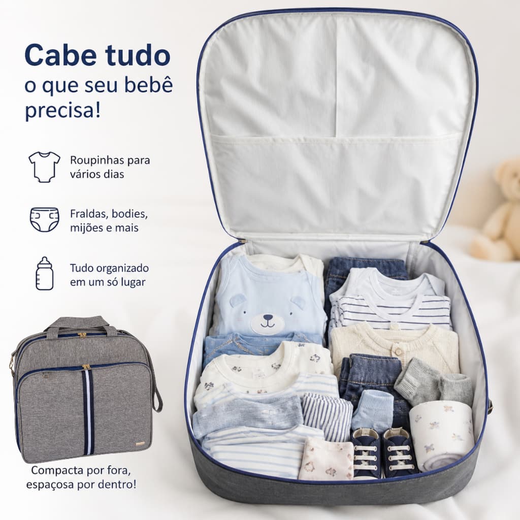 Mala Maternidade de Bebê Faixa Luxo - AMOR