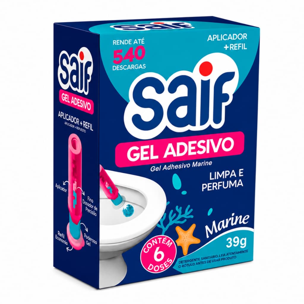 Gel Adesivo Sanitário Tipo Pato Saif com Aplicador Marine 39g Grátis Aplicador