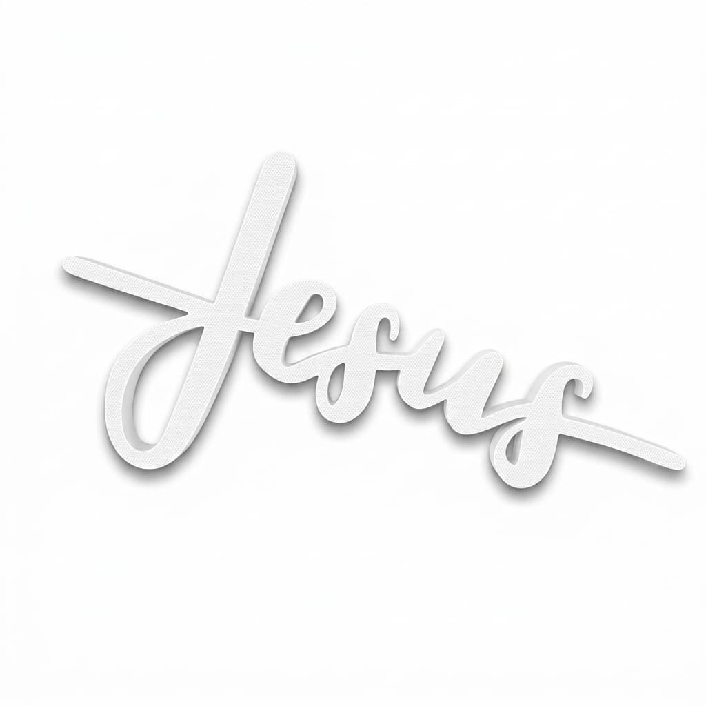 Nome De Jesus em formato de Cruz Decorativa Para Mesa ou Parede Placa Cristã na cor Branco Preto