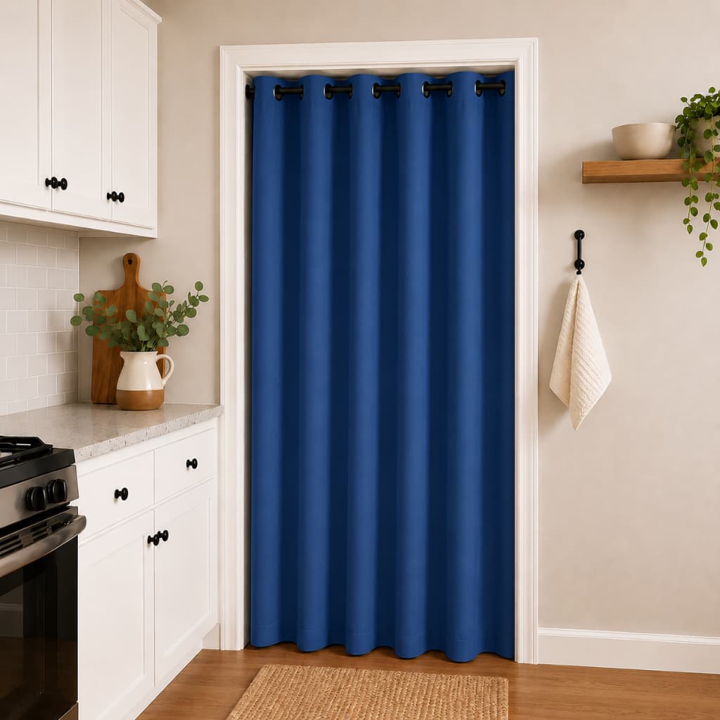 Cortina Corta Luz 100% Blackout PVC 1,40 X 2,20 Blecaute Quarto Sala - 01 folha/parte - Azul Marinho