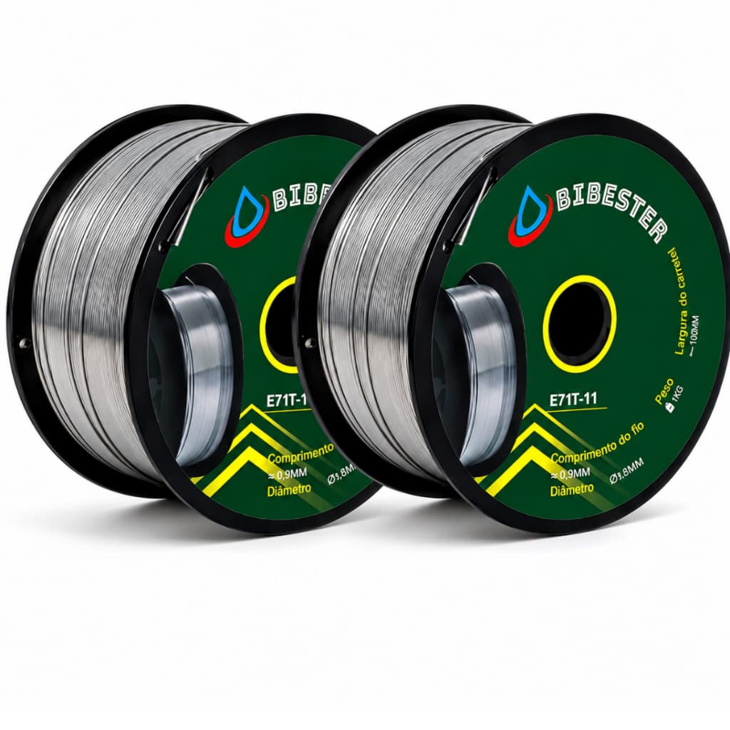 Kit 2 Arame De Solda Mig 1kg Tubular Uso Sem Gás 0,80mm Rolo E71T-11 Bibester