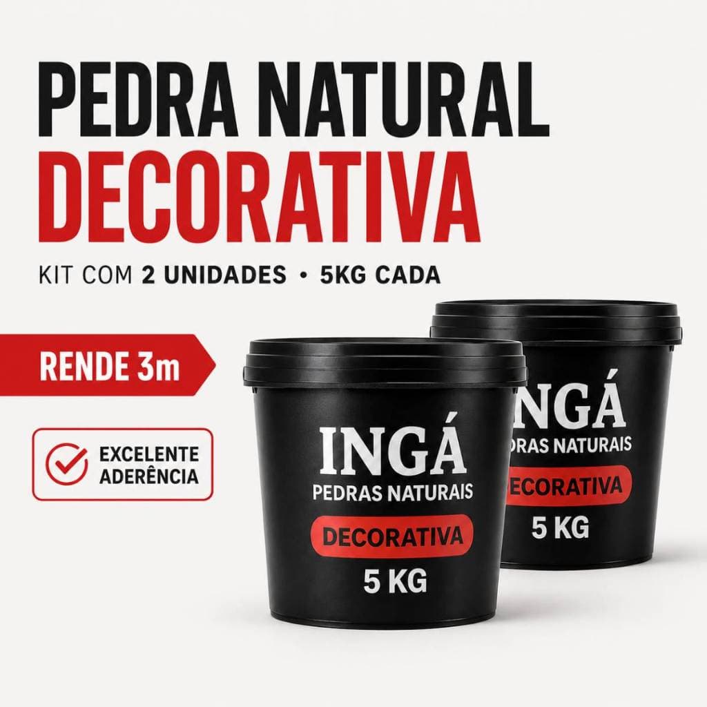 Kit Econômico Pedra Natural Decorativa 10kg Efeito Sofisticado Alta Aderência Para Parede