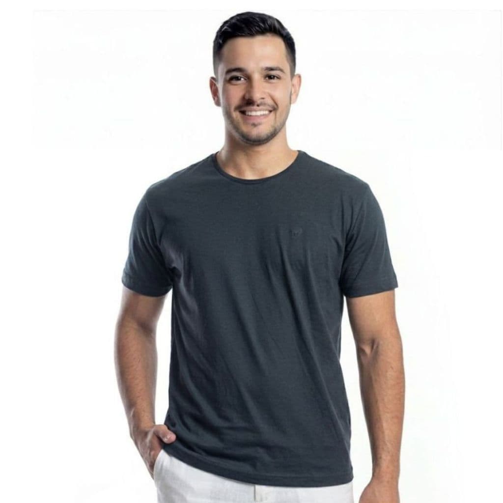 Camiseta Masculina Básica Slim Gola Redonda Entrega Rápida Dia a Dia Casual