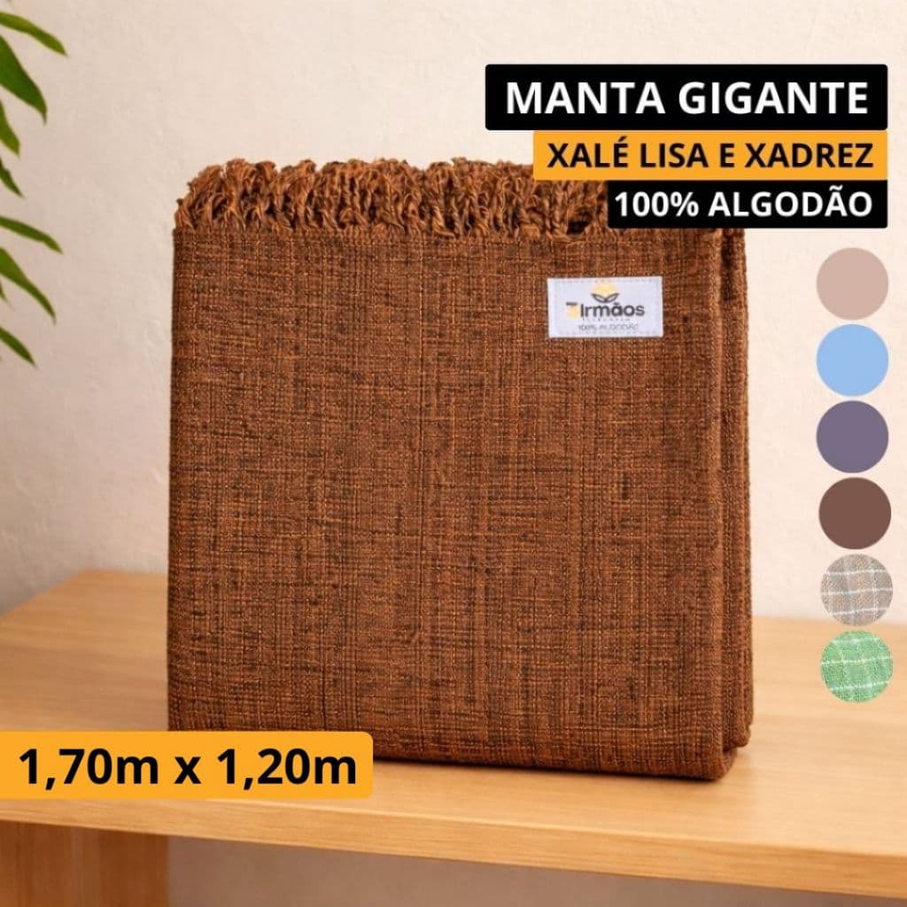 Manta de Sofá Gigante 100% Algodão 1.70m x 1.20m Xale Para Sofá Cama Protetora Decorativa