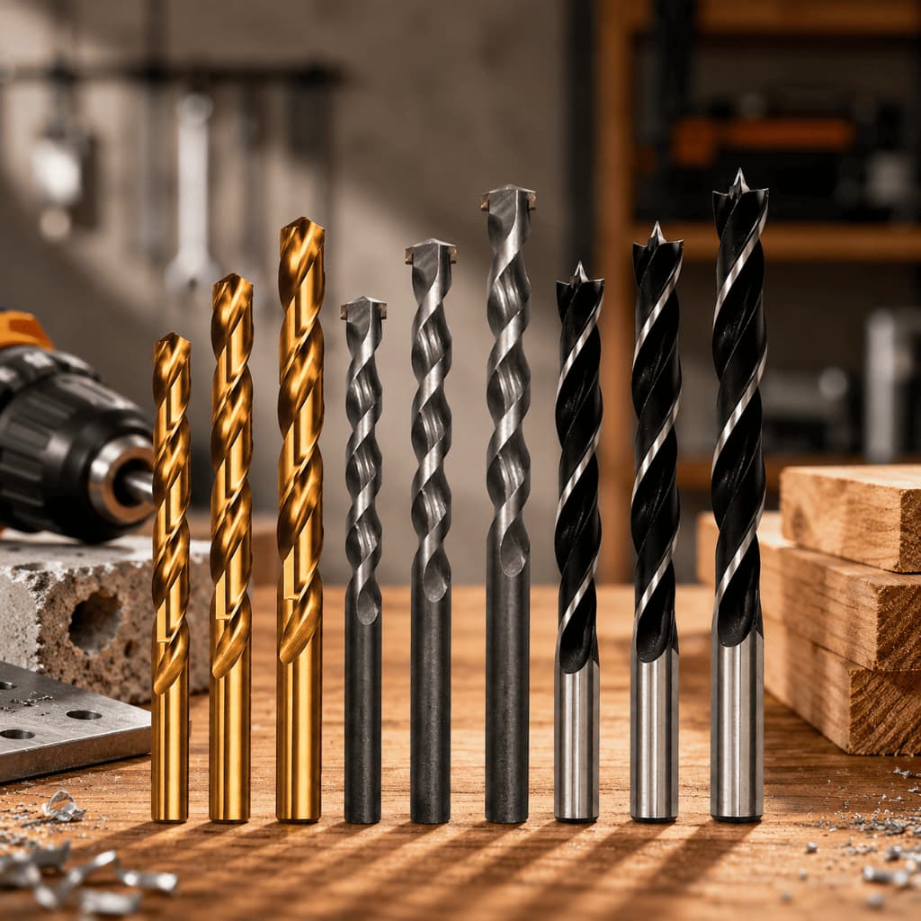 Jogo de Brocas para Madeira Concreto Metal Videa Furadeira Kit 9 Peças Profissional para Furadeira