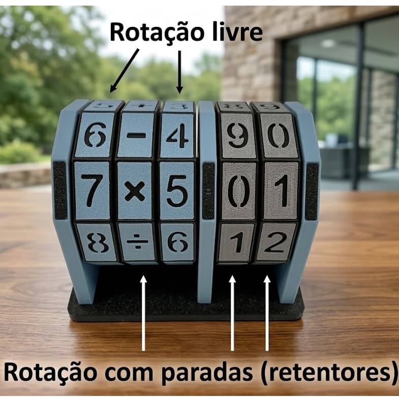 Calculadora Giratória Educativa 3D - Jogo Matemático Pedagógico