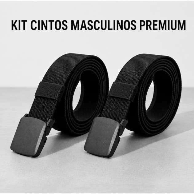 Cinto Masculino Elástico Premium Ajustável em Poliéster de Alta Resistência