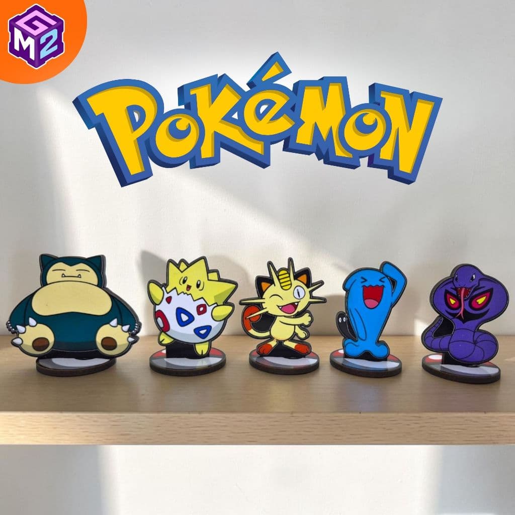 5 totens display personagem de mesa Pokémon | Arbok, Meowth, Snorlax, Togepi e Wobbuffet