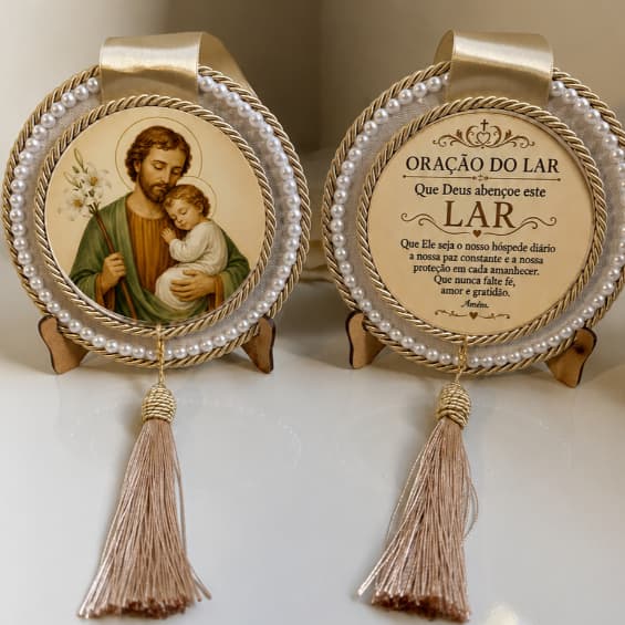 Escapulário de Porta Católico Oração do Lar Decoração Religiosa Proteção Divina
