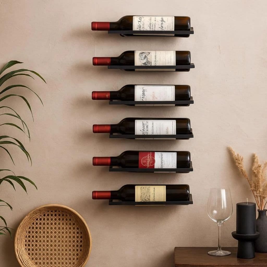 Suporte De Parede Para Vinhos Decorativo Acompanha Parafusos