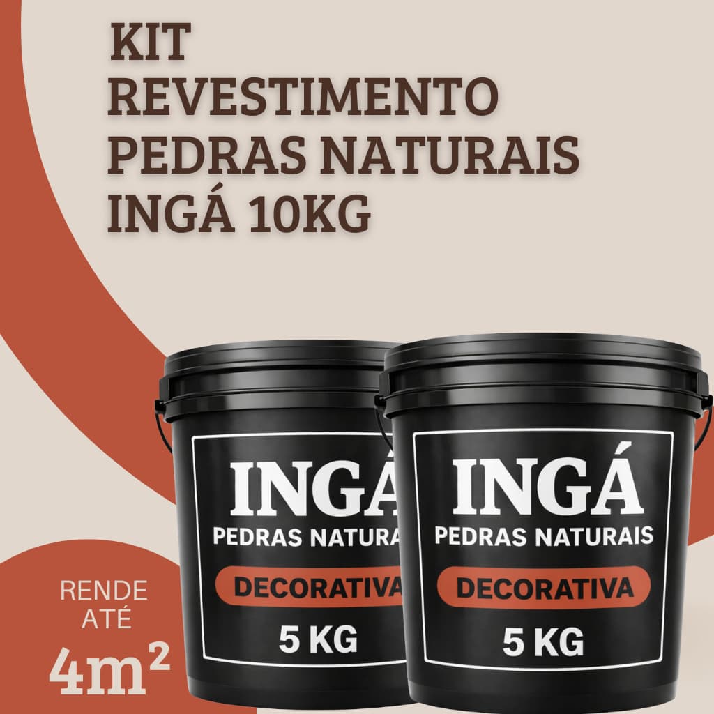 KIT REVESTIMENTO PEDRAS NATURAIS 10KG - INGÁ PEDRAS - IDEAL PARA AMBIENTES INTERNOS E EXTERNOS