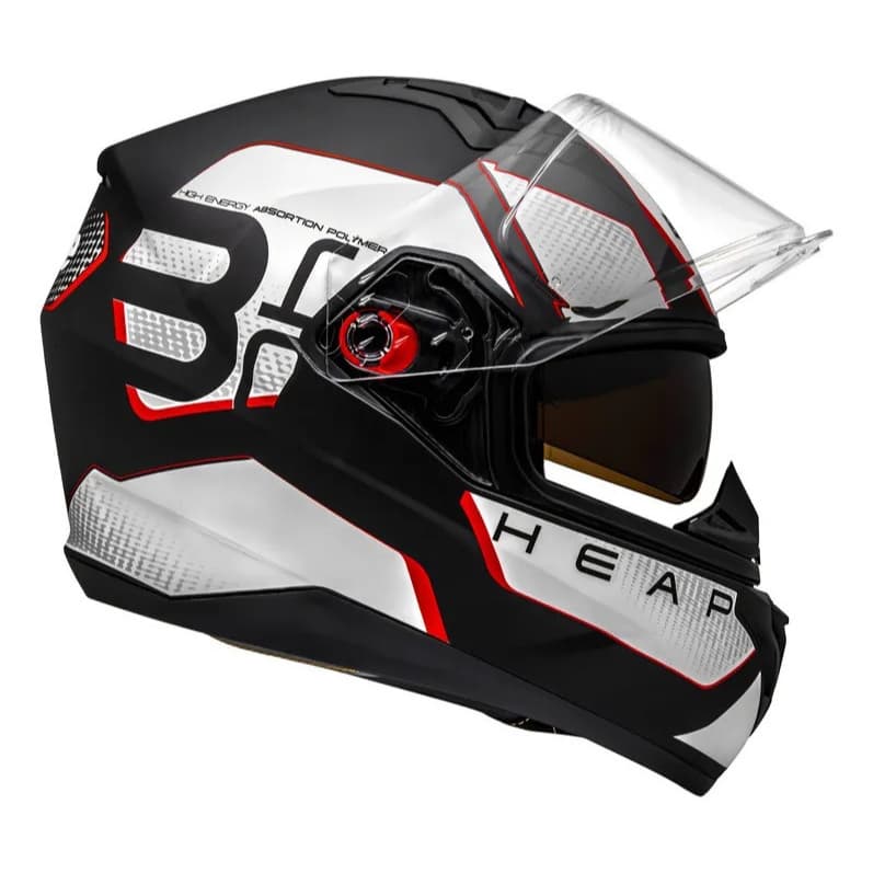 Capacete Bieffe B-40 Beyond Preto Branco Fosco Óculos Solar