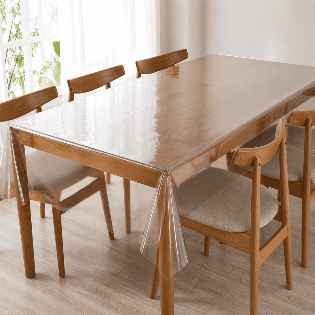 Toalha Protetor Mesa Plástica Transparente Impermeável Vários Tamanhos Cristal Cozinha Organização