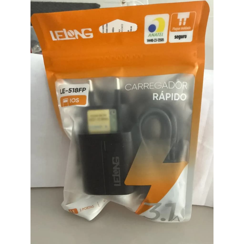 Carregador Rápido para Iphone 3.1A LeLong + cabo IOS