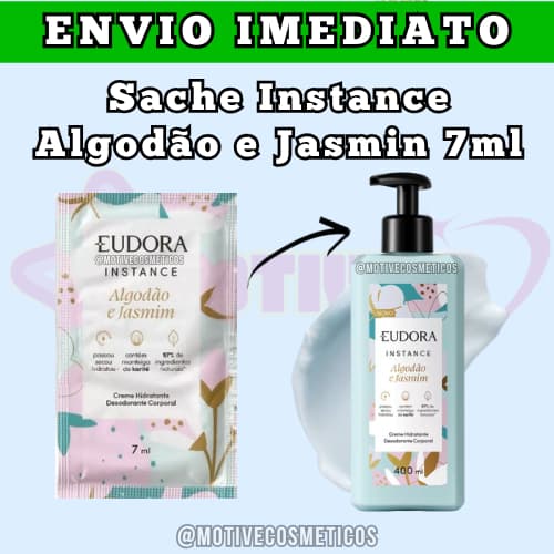 Sache Hidratante Corporal Instance Algodão e Jasmin 7ml