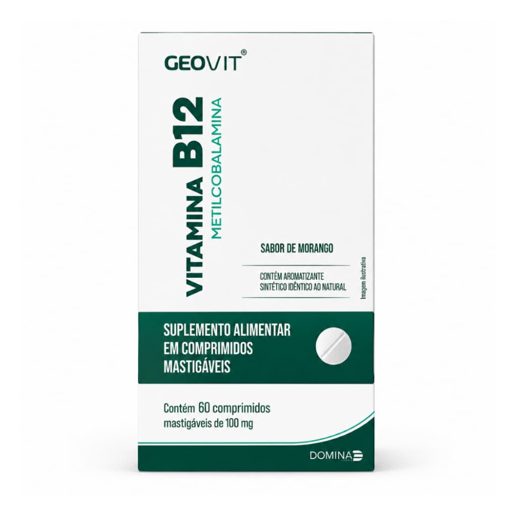 VITAMINA B12 - METILCOBALAMINA - 60 Comp sabor Morango