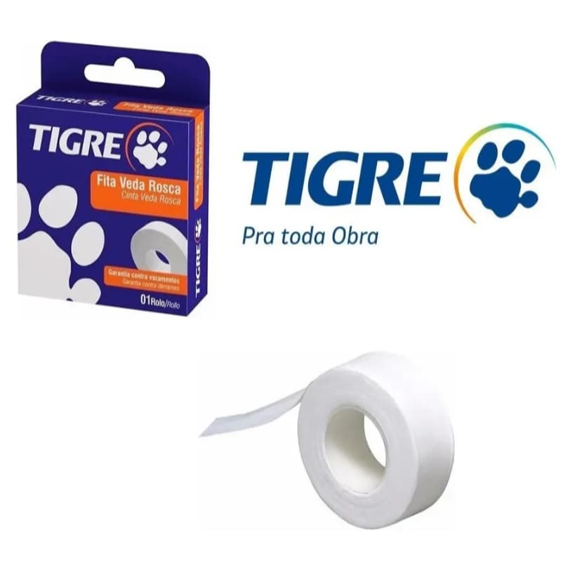 Veda Rosca Tigre    - 18mmX10m  18mmX25m 18mmX50m varios tamanhos encanamentos chuveiros