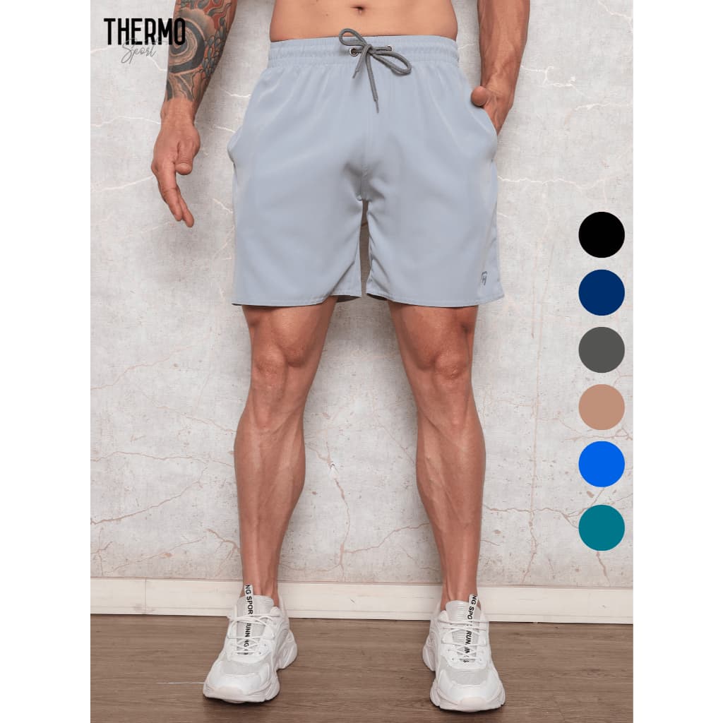 Shorts Tactel Elastano Corrida Masculino Com Lycra Elastano Treino Academia Fitness Confortável