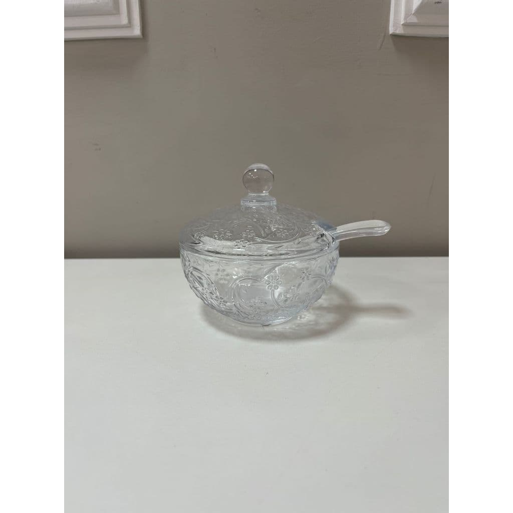 Açucareiro Com Colher Daisy Cristal.