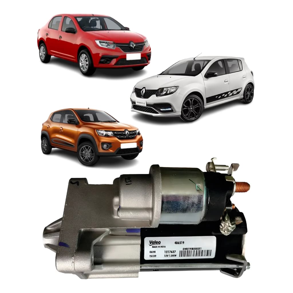 Motor Partida Arranque Sandero Logan 1.0 Manual 2017 2018 2019 2020 2021 2022 2023 2024 Valeo 406519