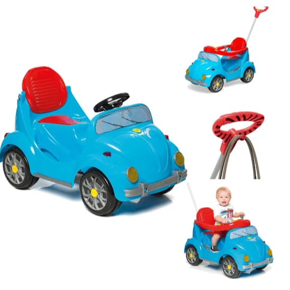 Carro De Passeio Infantil Fouks  Com Haste Guia