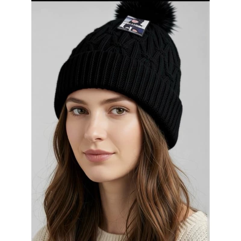 Gorro Touca Adulto Tricot Forrada Com Pompom Cores Diversas Pelúcia