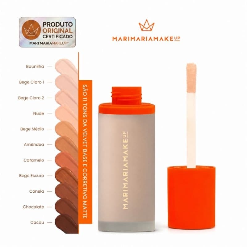 Base Mari Maria - Original - Alta Cobertura Matte Longa Duração Não Craquela Profissional