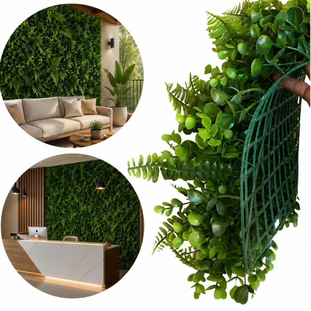 Placa Jardim Vertical Artificial Samambaia Eucalipto Decoração Parede
