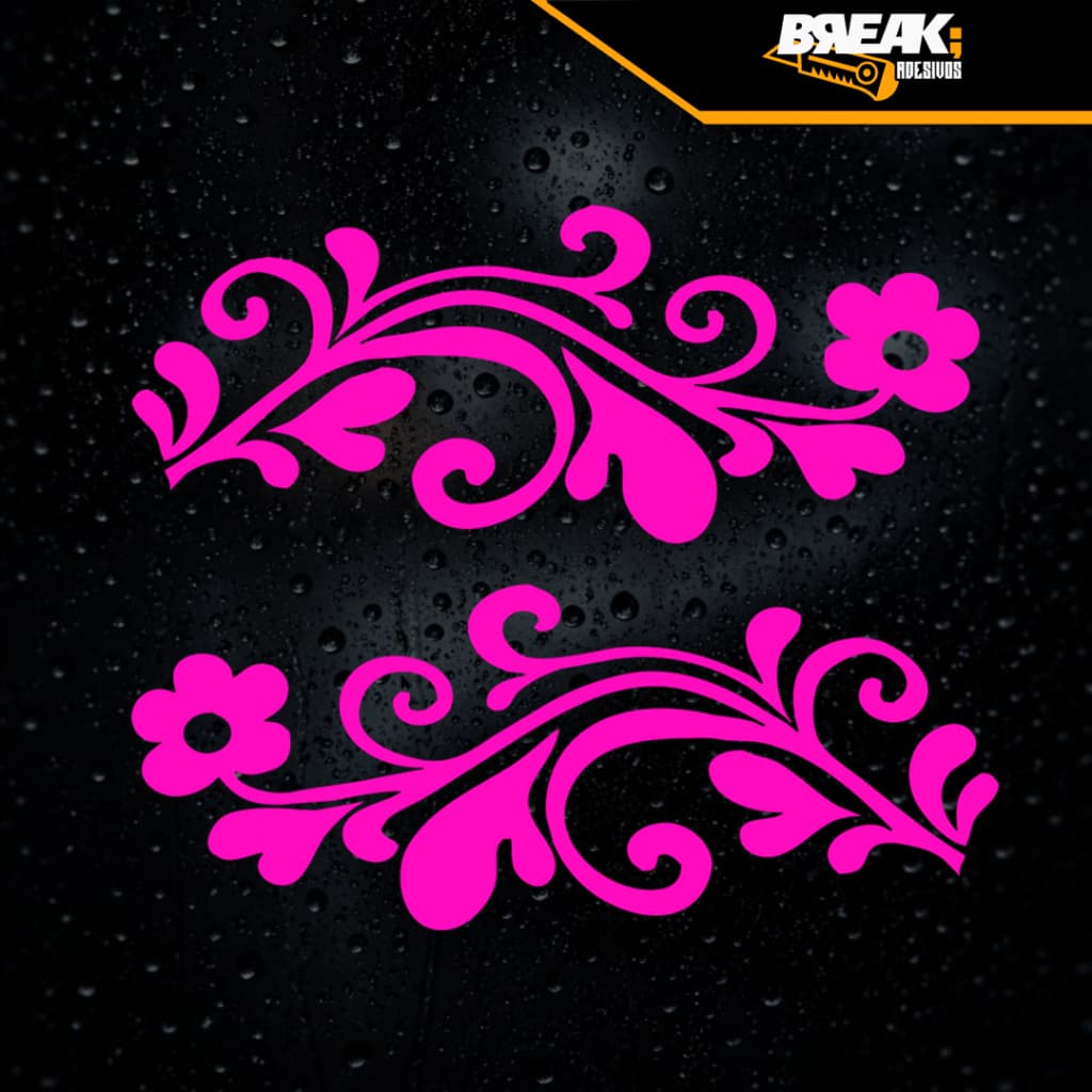 Kit 2 Adesivos de Flores para Biz/Capacete/Moto