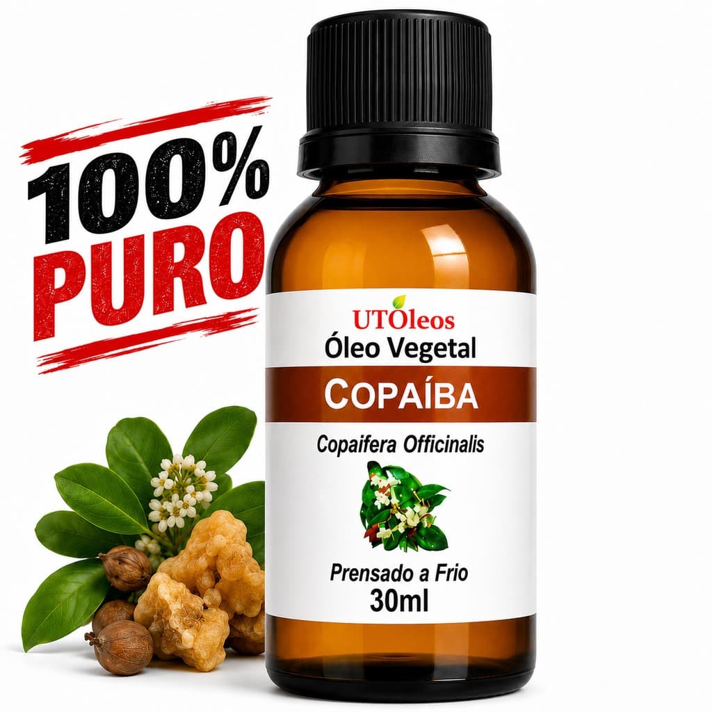 Óleo Vegetal de Copaiba 30ml Para cremes, sabonetes e cosméticos em geral