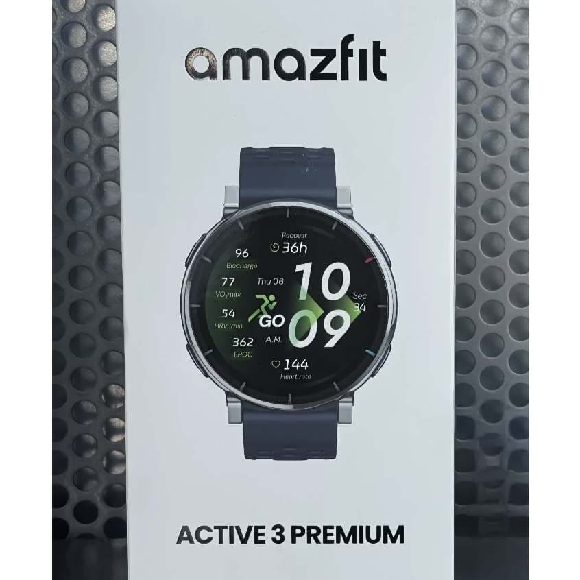 Amazfit Active 3 Premium - GPS, tela AMOLED safira 4 GB de armazenamento Atlas Blue (Azul)