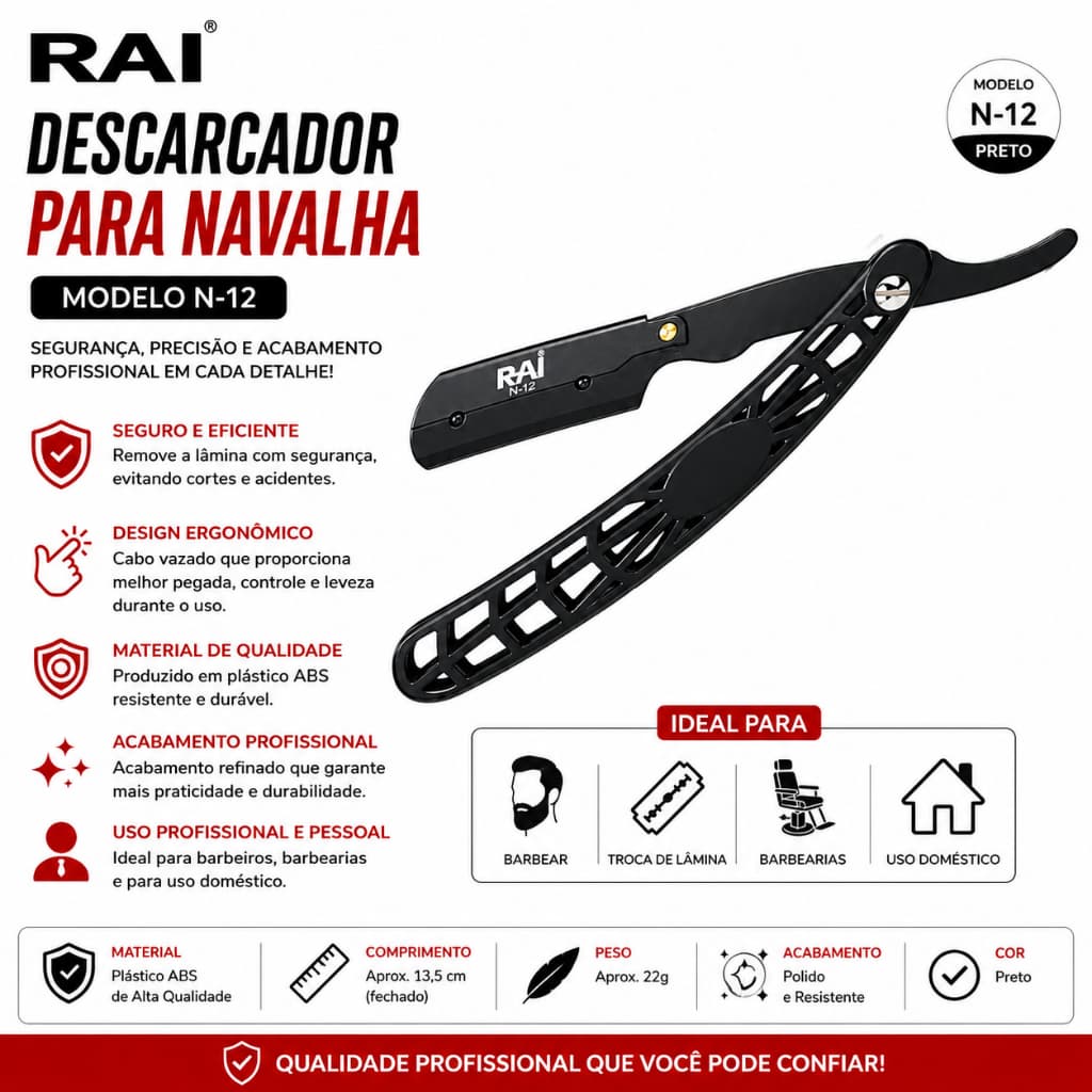 Navalhas de barbear retráteis para homens, com lâminas de aço, ferramentas para remoção de cabelo, Rai