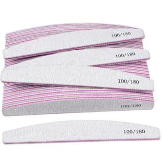 Kit 5 /10/20 Lixas 100/180 Banana Bumerangue Quadrada Unha Gel Fibra Acrigel