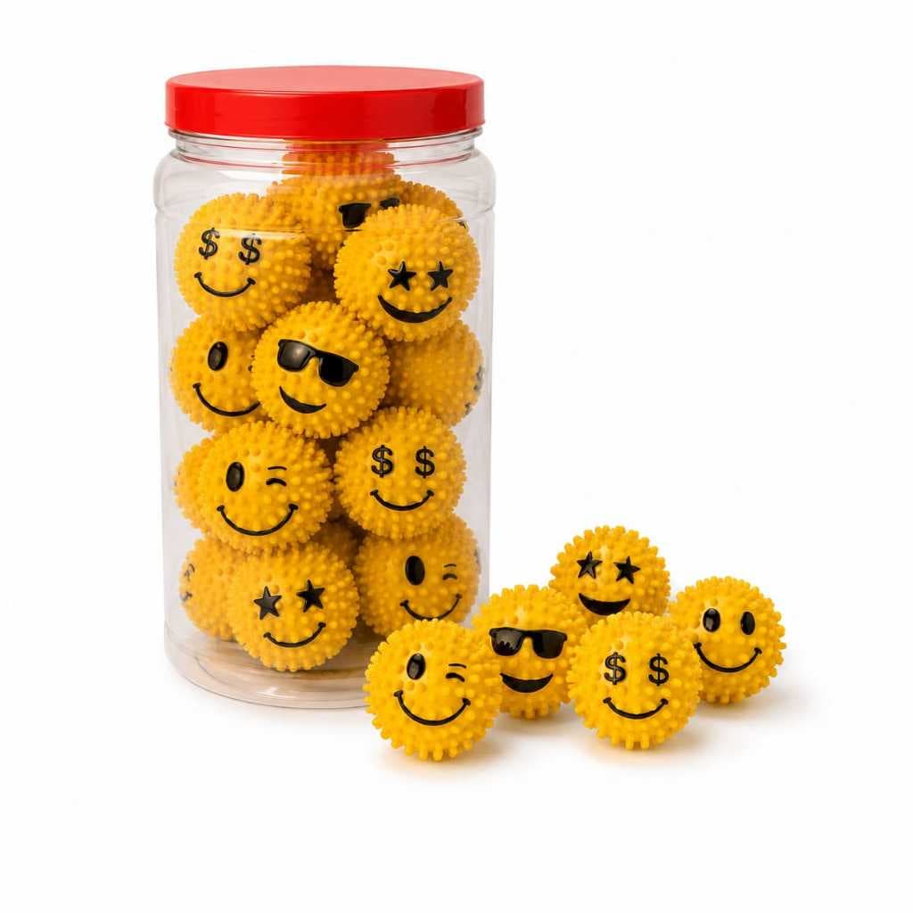 KIT 17 Brinquedos Pet BOLINHAS CRAVO EMOJI + POTE.
