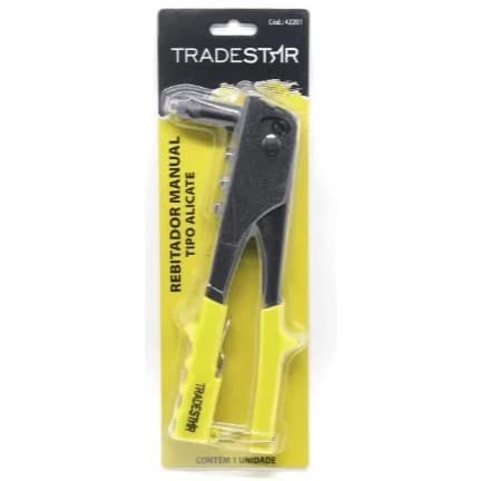 Alicate Rebitador Manual Profissional Tradestar Com 4 Bicos + Chave De Aperto Para Rebite