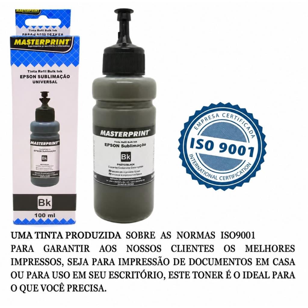 Tinta Preta Para Sublimação Masterprint Universal Sublimática 100 ml Promoção!!!!!!!!