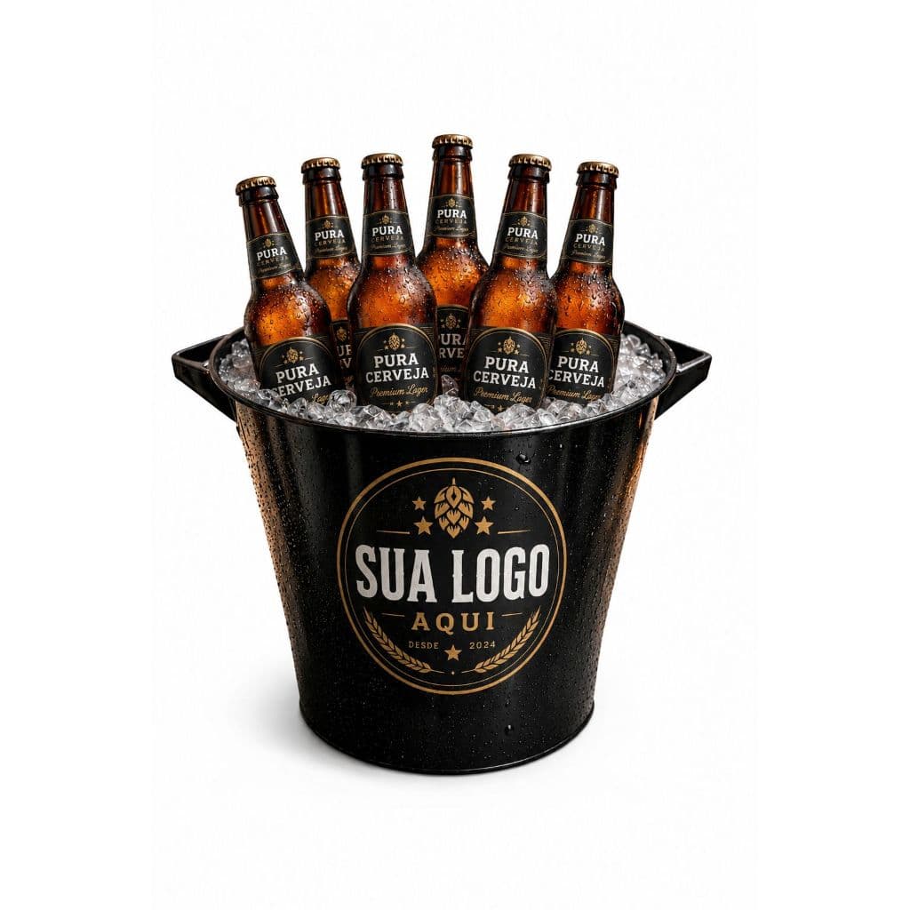 Balde de Cerveja Gelo 8L Kit C 6/10/15/20/25/30 Personalizado com sua Logo