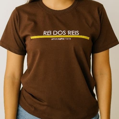 T-SHIRT FEMININA 100% ALGODÃO COLEÇÃO ELEGÂNCIA BÁSICA ESTAMPADA GOLA REDONDA MANGA CURTA.