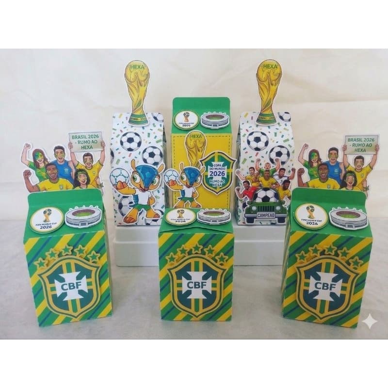Kit Festa PEGUE E MONTE Copa do mundo| Caixinhas Personalizadas | Lembrancinha Infantil