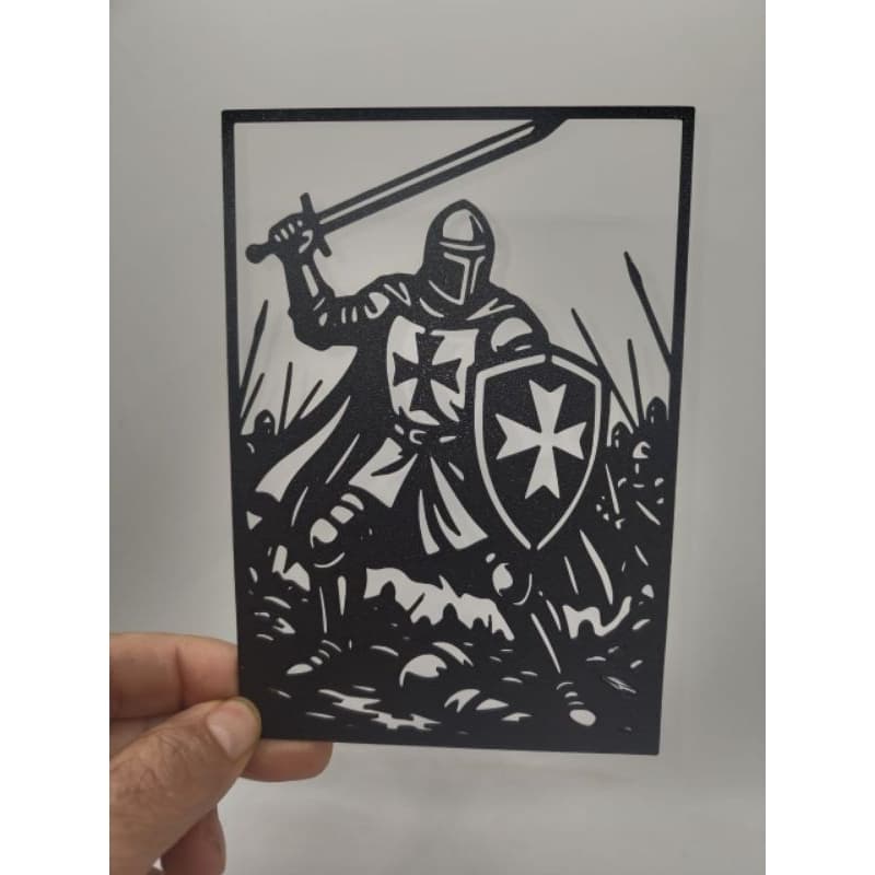 Arte de Parede Cavaleiro Templário - Cruzado em Batalha