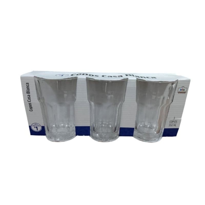 kit 3 copos de vidro bebidas água suco caipirinha cerveja vitaminas drinks 350ml- bebedouro casa