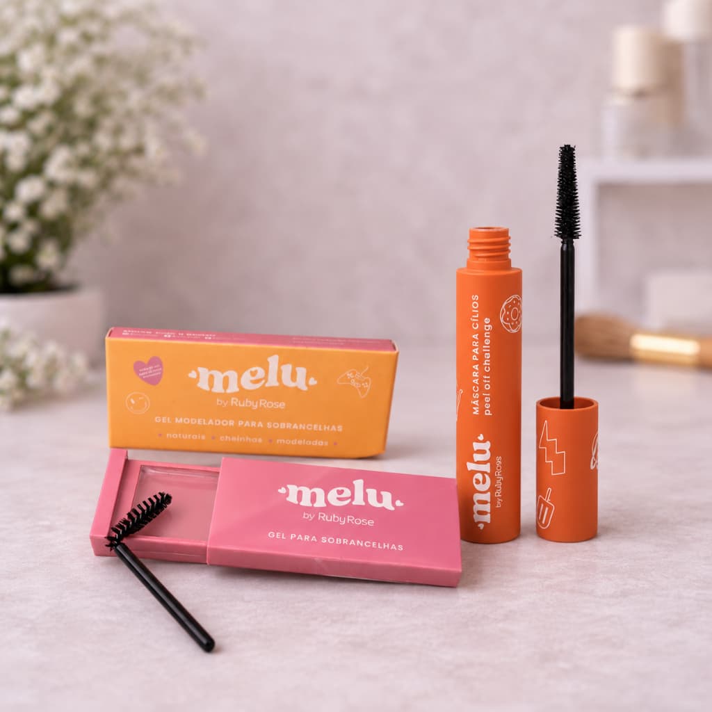 Kit Gel Modelor Para Sobrancelhas E Máscara De Cílios Rímel Melu By Ruby Rose