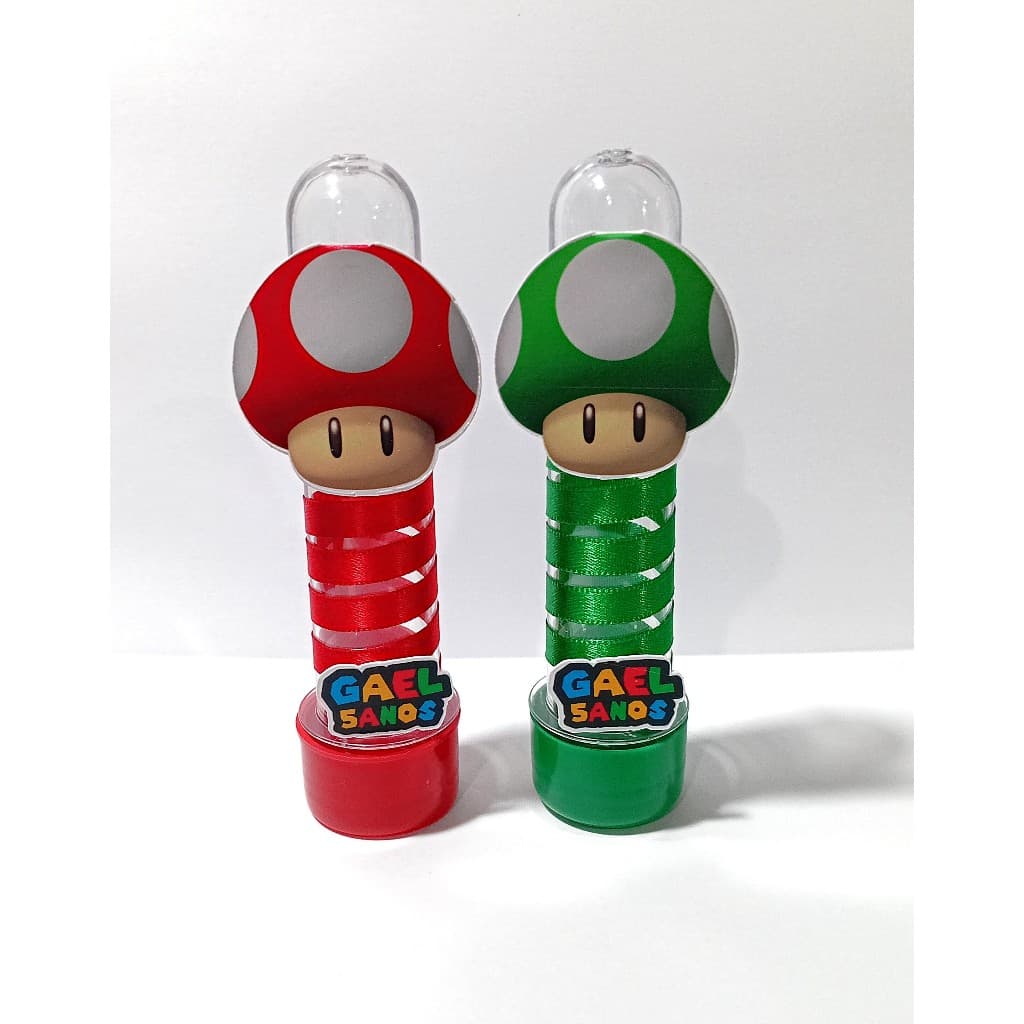 Tubete Personalizado Mario Cogumelo Verde/Vermelho