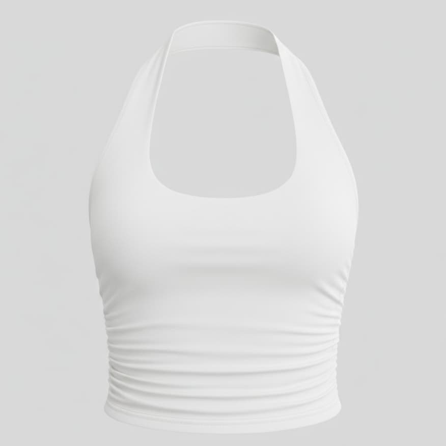 Cropped Feminino Frente Única Franzido com Costas Nua Suplex Confortável Top Cropped Academia Fitness Moda Feminina