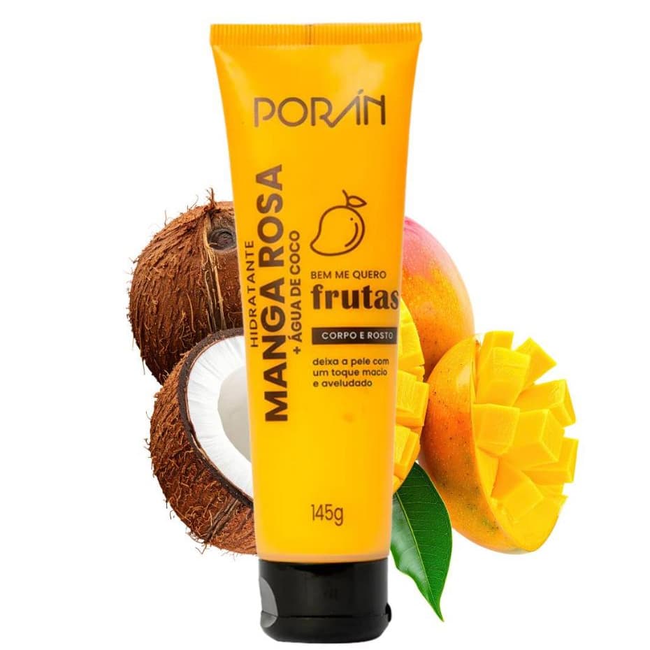 Hidratante Corpo e Rosto Manga Rosa E Água De Coco 145g Porán