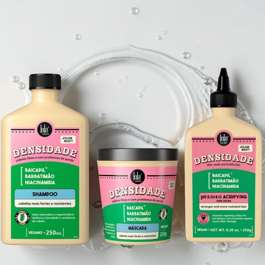 Linha Densidade Lola Cosmetics – Monte Seu Kit Completo (Shampoo, Máscara, Acidificante e Mais)