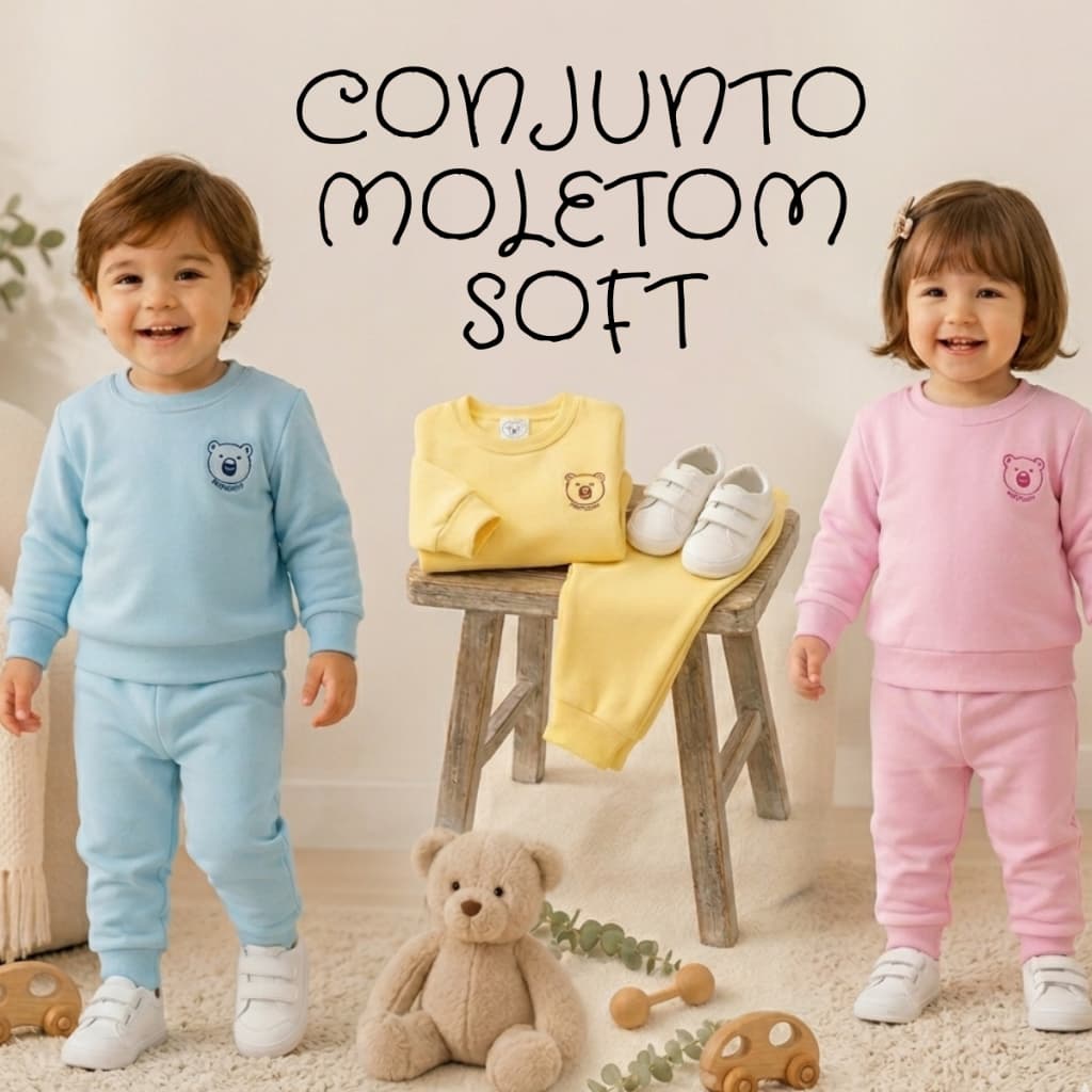 Moletom Conjunto Inverno Soft Infantil Roupa De Frio Menina Menino