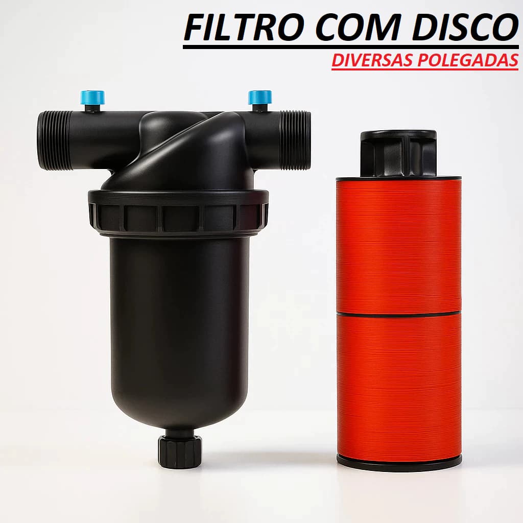 Filtro de Água Disco Tela Inox Irrigação 1, 2, 3/4 Polegadas Resistente - Oferta